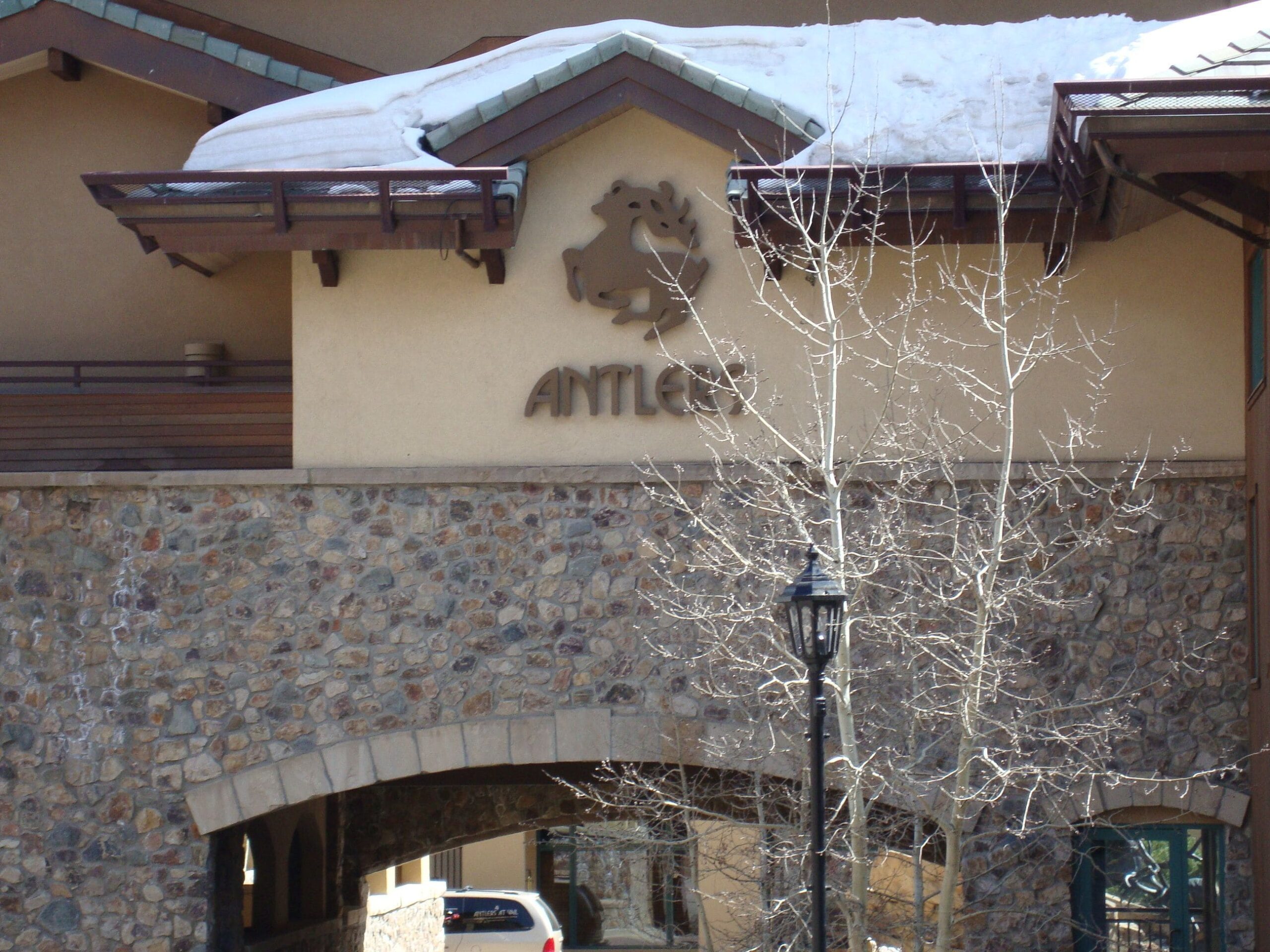 Close up view of the Antlers logo.