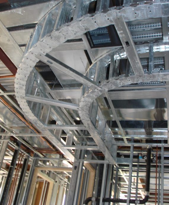 Metal Stud Framing Beneath Drywall.